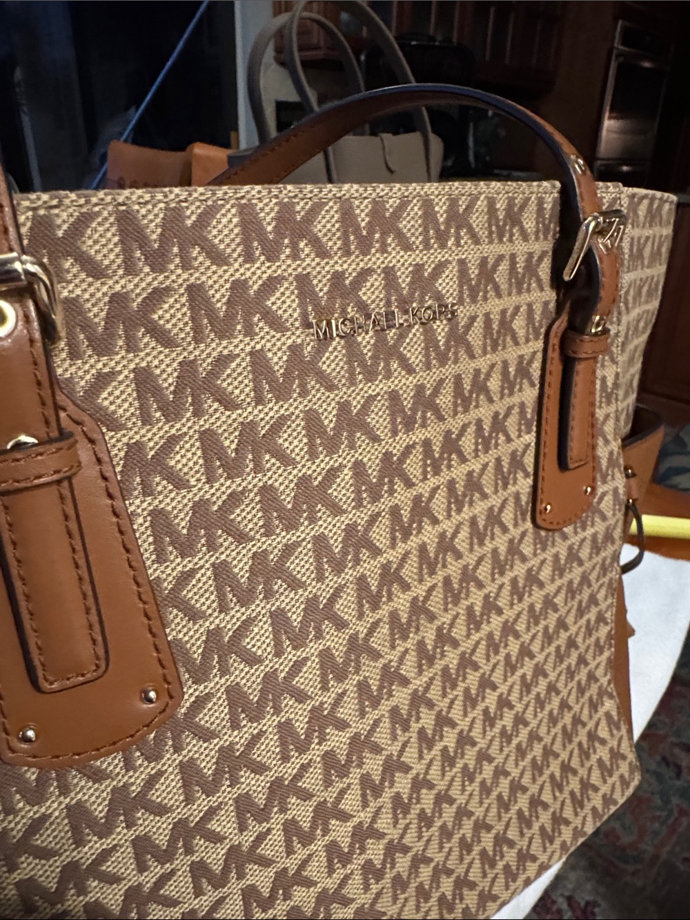Michael Kors Tan/Brown MK Signature Tote
